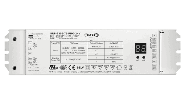 75W DALI2 DT8, 4in1, 24Vdc Konstantspannung LED Treiber - Image 2