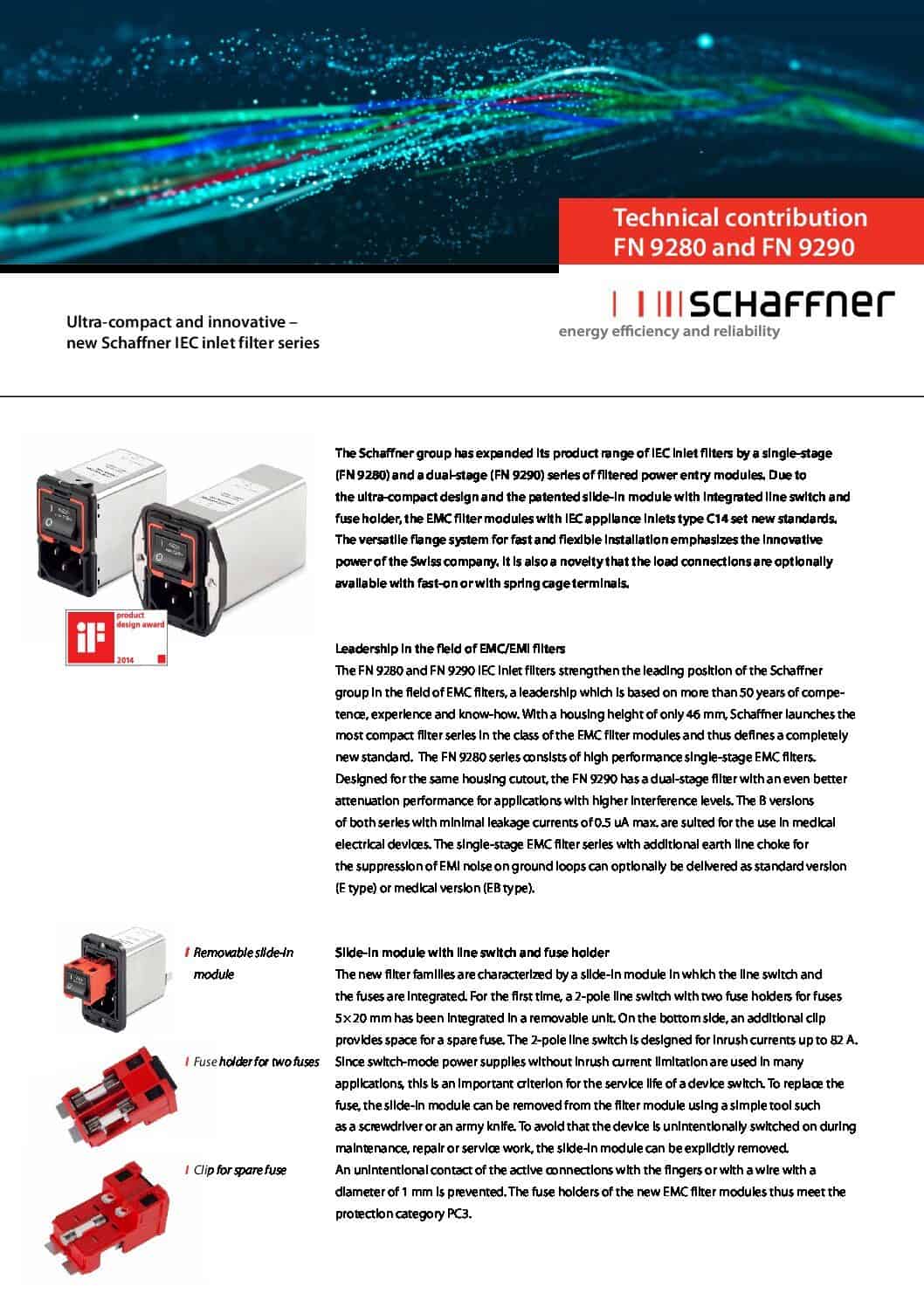 Schaffner TA Technical contribution FN9280 9290 pdf