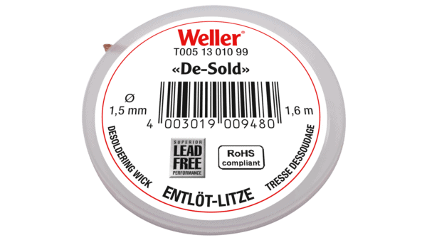 Entlötlitze 1,6 m Spule, Breite 1,5 mm