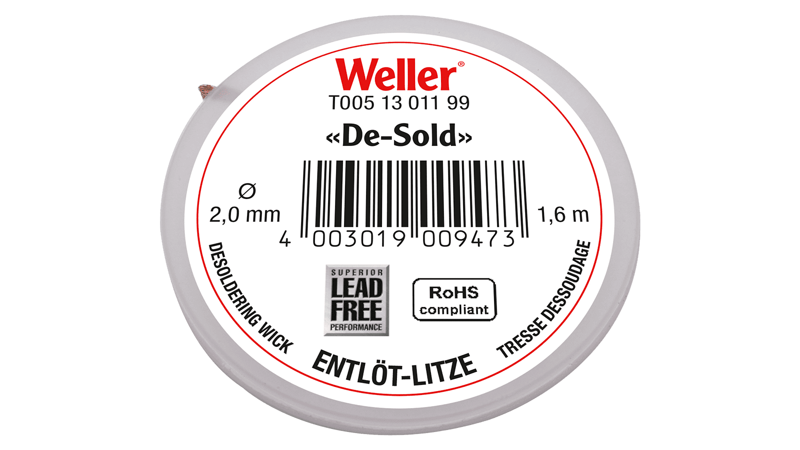 Tresse à Dessouder En Cuivre ELL200 - 2mm X 1.6m - Parfaite Pour La Réparation électronique Et Le Démontage De Composants