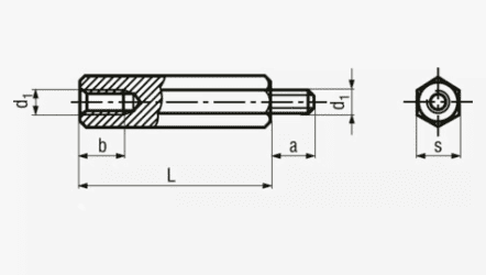 DISTANZHALTER 6 KANT M3X25 3