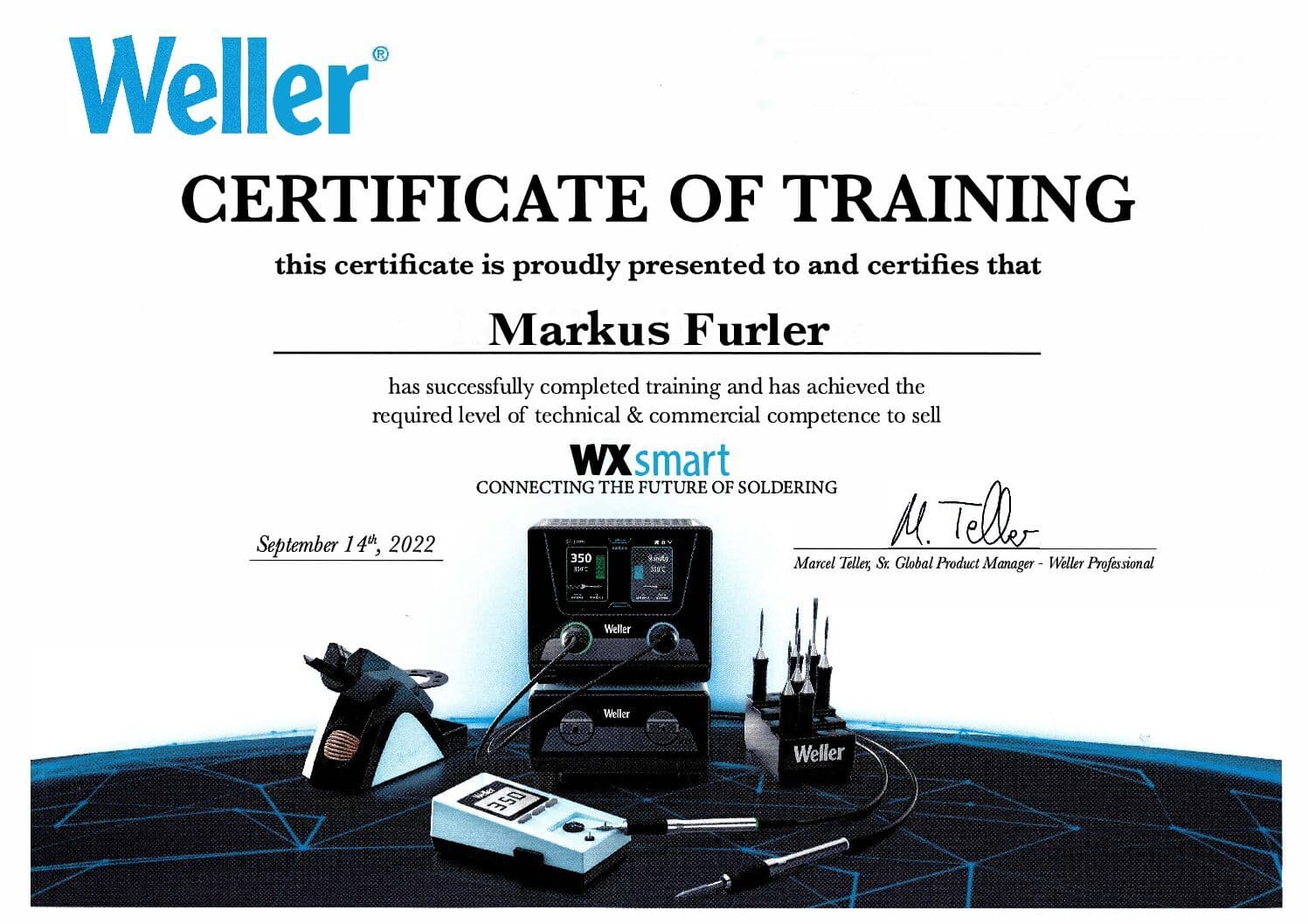 WXsmart certificate of training MF pdf