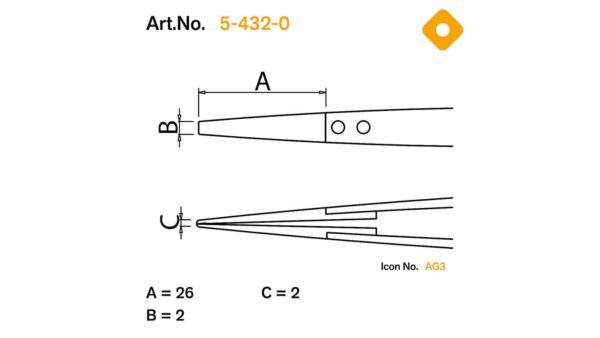 ESD Pinzette mit auswechselbaren Spitzen 2,0mm breit, leitend - Image 2
