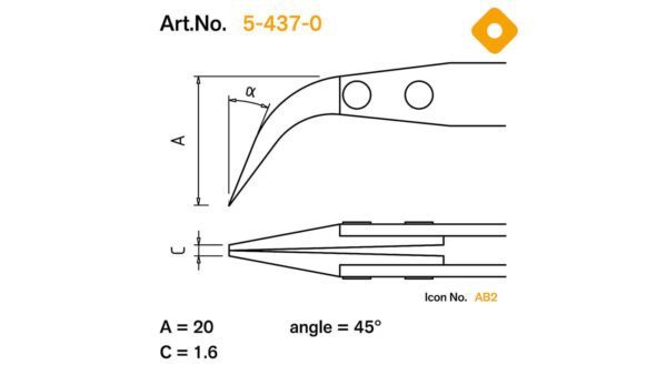 ESD Pinzette mit auswechselbaren Spitzen gebogen 0,1mm breit, leitend - Image 2