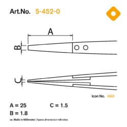 csm 5 452 0 b01 esd smd pinzetten keramik auswechselbar spitzen tweezers ceramic interchangeable tips icon piktogramm masszeichnungen scale drawings 63132ac06e