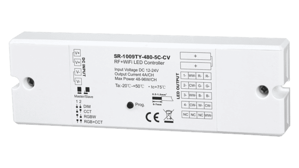 5 Kanal RF, TUYA, WIFI LED Dimmer, Konstantspannung 12-24VDC, max. 480W