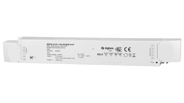 100W ZIGBEE 3.0, RGBW, 24Vdc Konstantspannung LED Treiber