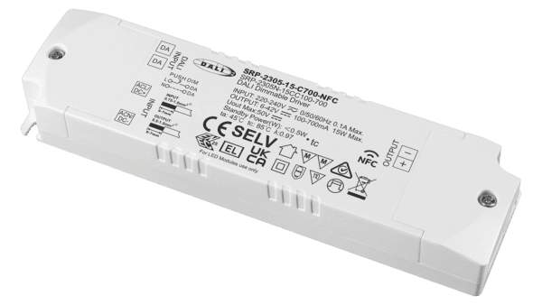 15W DALI2 DT6, AC-PUSH, Konstantstrom LED Treiber, NFC