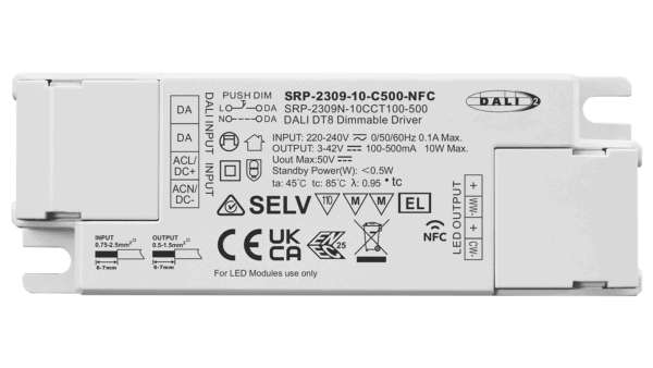 10W DALI2 DT8, Tunable white, Konstantstrom LED Treiber, NFC