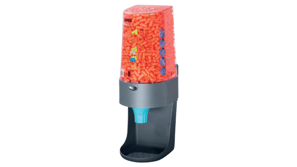 uvex Dispenser "one2click" gefüllt mit 600 Paar uvex com4-fit Gehörschutzstöpsel