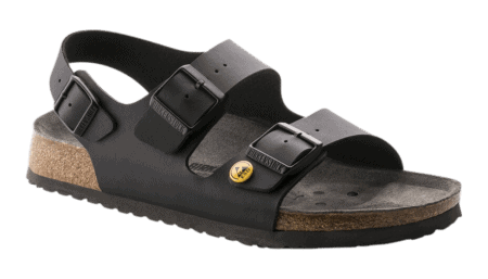 Offene ESD-Schuhe "Milano Birkenstock", Schwarz
