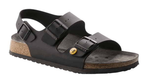 Offene ESD-Schuhe "Milano Birkenstock", Schwarz