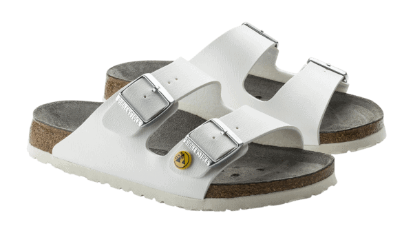 Offene ESD-Schuhe "Arizona Birkenstock", Weiss