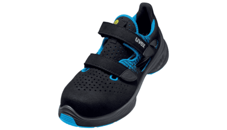 uvex ESD Sandale schwarz/blau S1 PUR W11, Grösse 35-48