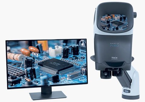 Mantis PIXO showing PCB on monitor 633