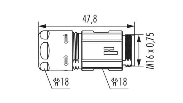 Gehäuse M16 Kupplungssteckverbinder - Image 2