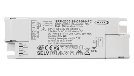 25W DALI2 DT6, AC-PUSH, Konstantstrom LED Treiber, NFC