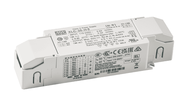 25W LED Betriebsgerät 300mA bis 1050mA/9V...54V, DALI2, AC Push, Independent, NFC