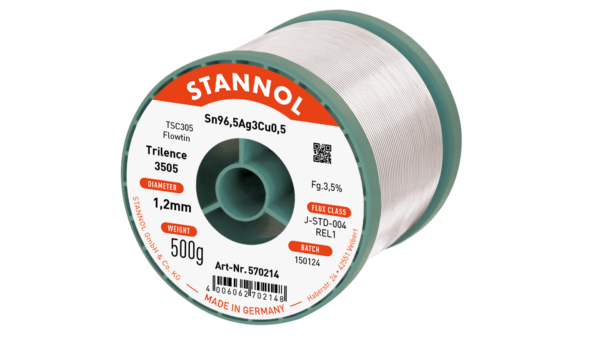 Lötdraht Trilence 3505, Sn96,5Ag3Cu0,5 - FLOWTIN TSC305, RE L1, 1.2mm, 500g