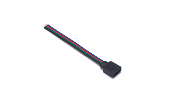 Flachsteckbuchse, 4polig mit Anschlusskabel RGB