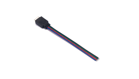 Flachstecker, 4polig mit Anschlusskabel RGB