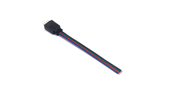 Flachstecker, 4polig mit Anschlusskabel RGB