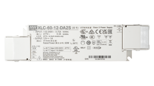 60W LED Betriebsgerät 12V/5A, DALI2, AC Push, Independent - Image 2