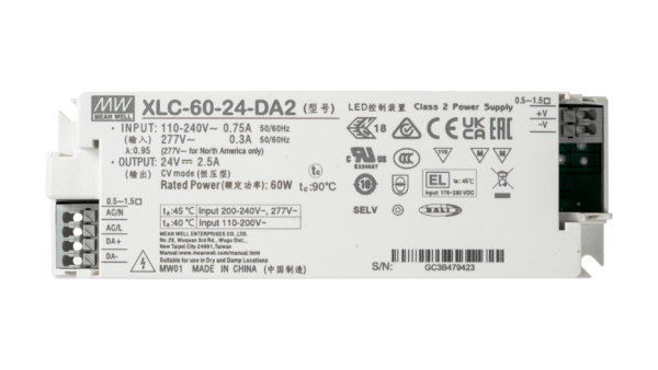 60W LED Betriebsgerät 900mA bis 1700mA/9V...54V, DALI2, AC Push - Image 2